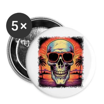 Joke Skateboarding Board Anatomy - Buttons large 2.2''/56 mm (5-pack) - white - Front