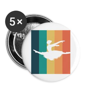 Danse Musique de danse - Lot de 5 grands badges (56 mm) - blanc - Devant
