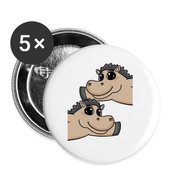 Horse Horses - Buttons large 2.2''/56 mm (5-pack) - white - Front