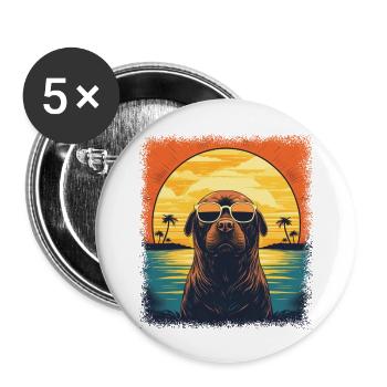 Cute Mammal Cool Joke Water Statement Animal - Buttons large 2.2''/56 mm (5-pack) - white - Front