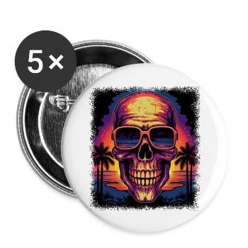 Dinosaur Skeleton Tshirts Love Broken Heart Board - Buttons large 2.2''/56 mm (5-pack) - white - Front