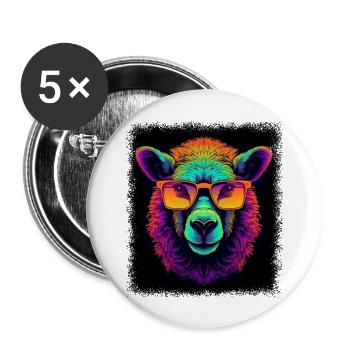 birthday present geek anti herd of sheep humor - Buttons large 2.2''/56 mm (5-pack) - white - Front