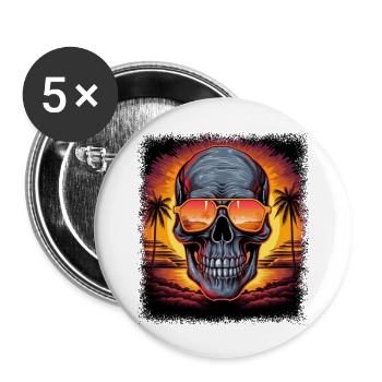 Birthday Pig Bacon Tshirt Joke Cannabis Bday - Buttons large 2.2''/56 mm (5-pack) - white - Front