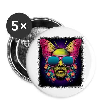 cool idée cadeau d’anniversaire idée cadeau génial amusant - Lot de 5 grands badges (56 mm) - blanc - Devant
