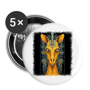bday giraffe painting funny sayings nature - Buttons groß 56 mm (5er Pack) - Weiß - Vorne