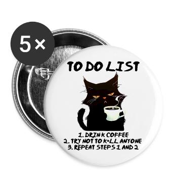 Liste des tâches - Lot de 5 grands badges (56 mm) - blanc - Devant