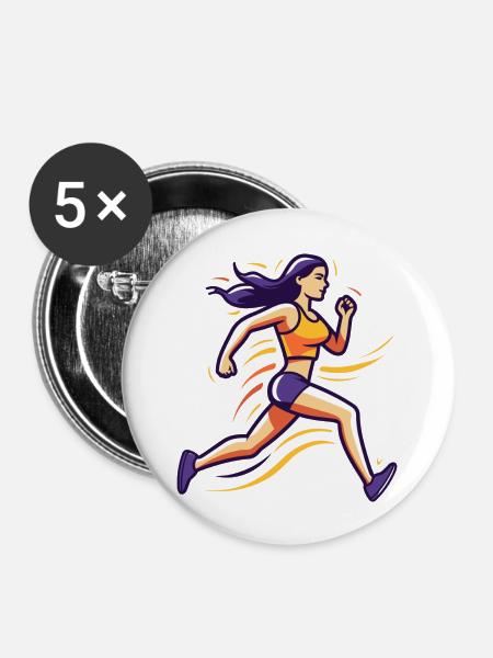 Laufen - Buttons groß 56 mm (5er Pack) - Weiß