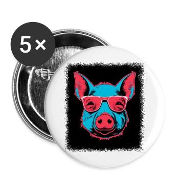 cool gift idea birthday present idea statement - Buttons large 2.2''/56 mm (5-pack) - white - Front