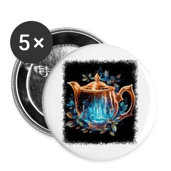 fun awesome quotes happy jokes straw statement tea - Buttons groß 56 mm (5er Pack) - Weiß - Vorne