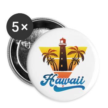 Hawaii Lighthouse Beach Design - Buttons large 2.2''/56 mm (5-pack) - white - Front