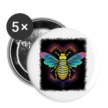 peace symbol dove of peace hippy jokes - Buttons groß 56 mm (5er Pack) - Weiß - Vorne