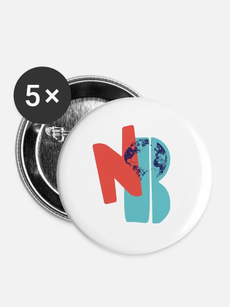 N O Planet B - Buttons groß 56 mm (5er Pack) - Weiß