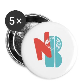 N O B - Buttons large 2.2''/56 mm (5-pack) - white - Front