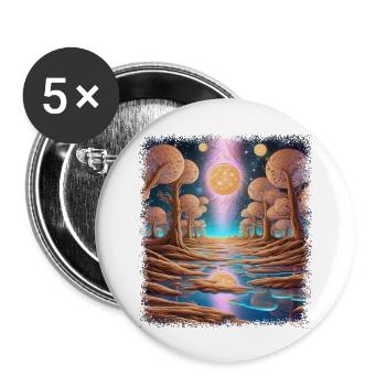 birthday chef evolution tshirts present idea - Buttons groß 56 mm (5er Pack) - Weiß - Vorne