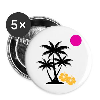 palme sunset - Buttons groß 56 mm (5er Pack) - Weiß - Vorne