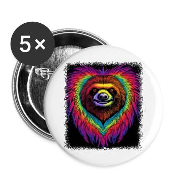 cool fun 3 years old birthday animal - Buttons groß 56 mm (5er Pack) - Weiß - Vorne