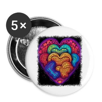 Pride Happy Birthday Present Idea Jokes - Buttons large 2.2''/56 mm (5-pack) - white - Front