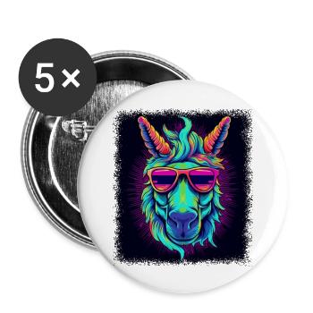 animal drôle citation idée cadeau dabbing cool - Lot de 5 grands badges (56 mm) - blanc - Devant