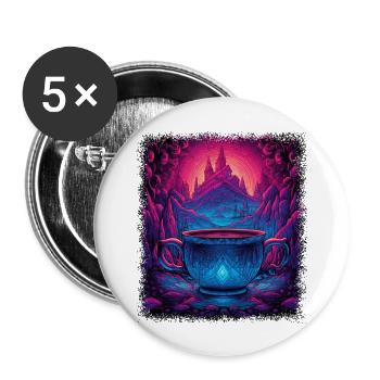 awesome love funky peace for paris family - Buttons groß 56 mm (5er Pack) - Weiß - Vorne