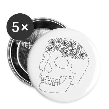 Calavera con Rosario - Buttons large 2.2''/56 mm (5-pack) - white - Front