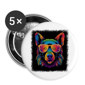beagle gifts joke dog lover love geek dog breed - Buttons groß 56 mm (5er Pack) - Weiß - Vorne