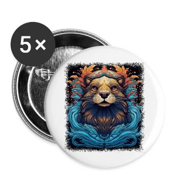 Baby Otter Animals Kids Gift Idea Joke Fun - Buttons large 2.2''/56 mm (5-pack) - white - Front