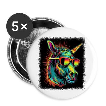 citation farting licorne blagues corn génial - Lot de 5 grands badges (56 mm) - blanc - Devant