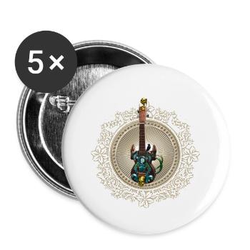 Fantasy guitar - Buttons large 2.2''/56 mm (5-pack) - white - Front
