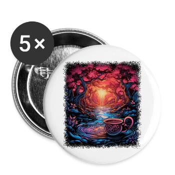 heart hippy dove of peace bday disarmament - Buttons large 2.2''/56 mm (5-pack) - white - Front