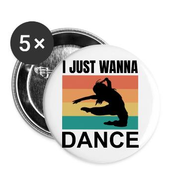 Dancing Dance Music - Buttons large 2.2''/56 mm (5-pack) - white - Front