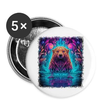 Pride Peace Sign Heart Birthday Present Jokes - Buttons large 2.2''/56 mm (5-pack) - white - Front