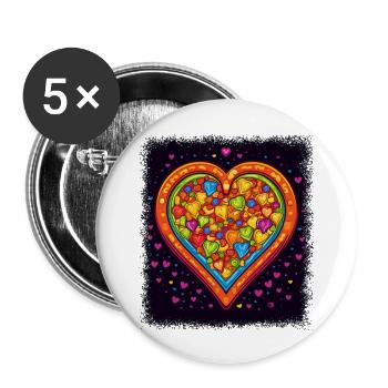 Cadeau du Festival hippie de la paix pour Paris dans les années 1960 - Lot de 5 grands badges (56 mm) - blanc - Devant