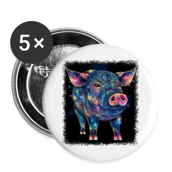Pride Global Peace Heart Funny Sayings Quote - Buttons large 2.2''/56 mm (5-pack) - white - Front