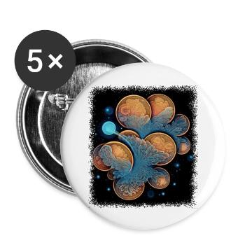 peace symbol birthday heart quote 60s bday green - Buttons groß 56 mm (5er Pack) - Weiß - Vorne