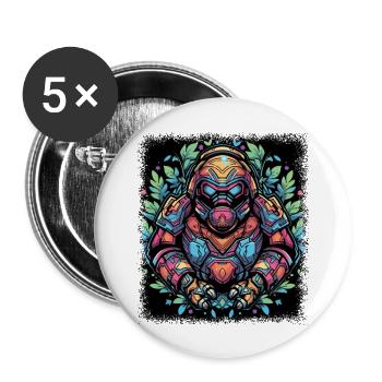 Sloth Hoodie Coffee Attitude Sloth Clothing - Buttons large 2.2''/56 mm (5-pack) - white - Front