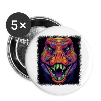 Cute Dinosaur Costume T - Buttons large 2.2''/56 mm (5-pack) - white - Front