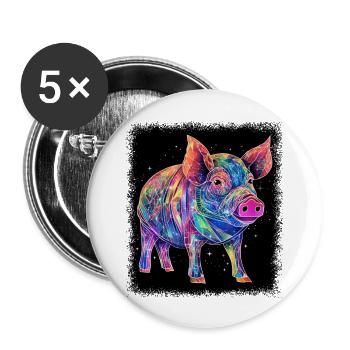 blagues symbole de paix paix pour paris fun geek - Lot de 5 grands badges (56 mm) - blanc - Devant