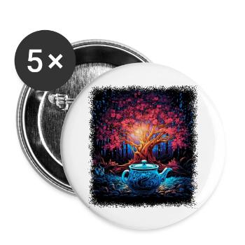 Present Idea Birthday Present Hippie Festival - Buttons large 2.2''/56 mm (5-pack) - white - Front