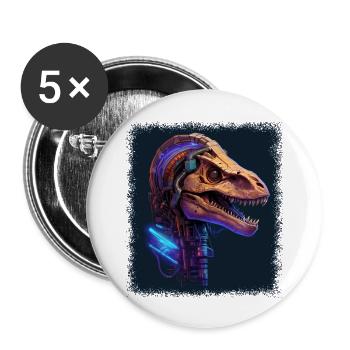awesome present idea happy brachiosaurus - Buttons groß 56 mm (5er Pack) - Weiß - Vorne