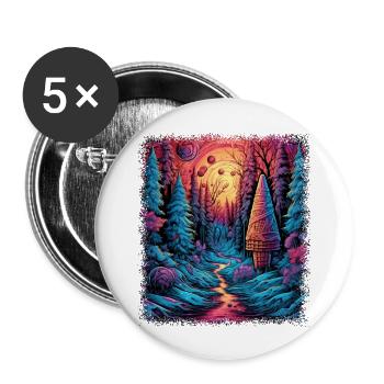 Blague Vert Présent Idée Symbole de la paix Oiseau Présent - Lot de 5 grands badges (56 mm) - blanc - Devant