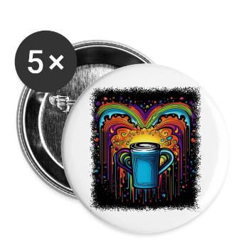 Drôle de citation Idée présente Amour Cool Cadeau Vert - Lot de 5 grands badges (56 mm) - blanc - Devant