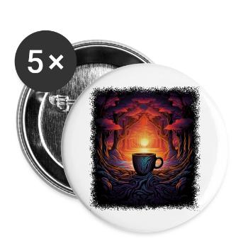 coffee latte coffee mug coffee cup milk statement - Buttons groß 56 mm (5er Pack) - Weiß - Vorne