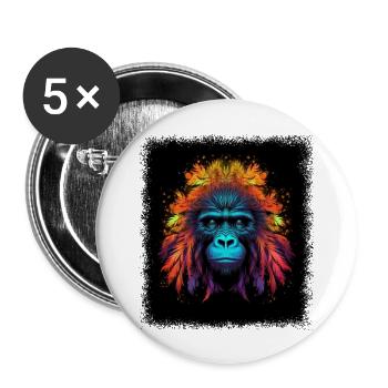 gift fun peace disarmament geek peace sign - Buttons groß 56 mm (5er Pack) - Weiß - Vorne
