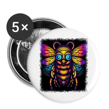 bee kind animal lover birthday present humor - Buttons large 2.2''/56 mm (5-pack) - white - Front