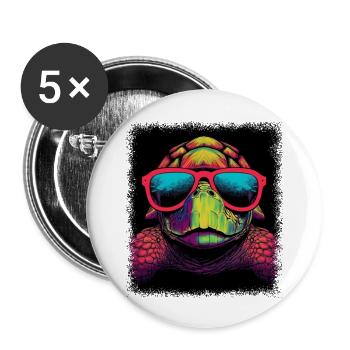 blue sea turtle sayings earth planet climate love - Buttons groß 56 mm (5er Pack) - Weiß - Vorne
