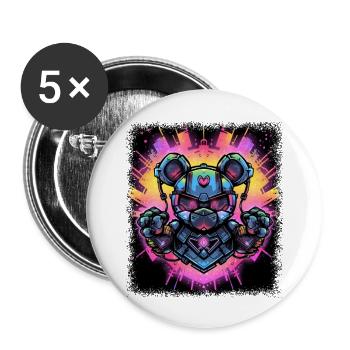 fun panda bear present idea sayings - Buttons groß 56 mm (5er Pack) - Weiß - Vorne