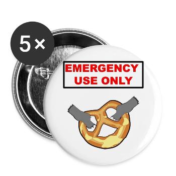 Pretzel Emergency use only - Buttons large 2.2''/56 mm (5-pack) - white - Front