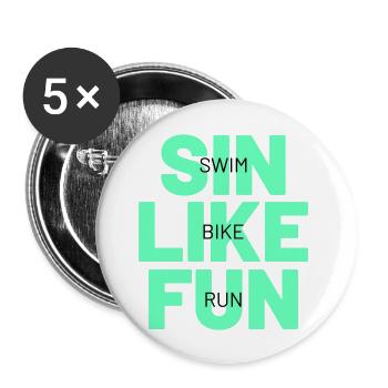 TRIATHLON sin like fun - Buttons large 2.2''/56 mm (5-pack) - white - Front