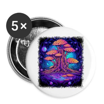 present idea bakery shirt fun funny sayings oven - Buttons groß 56 mm (5er Pack) - Weiß - Vorne