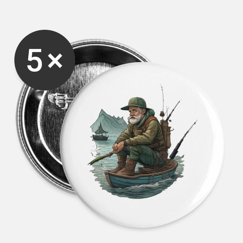 Angler - Buttons large 2.2''/56 mm (5-pack) - white